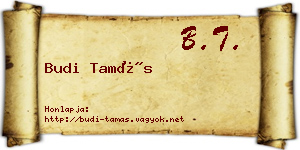 Budi Tamás névjegykártya